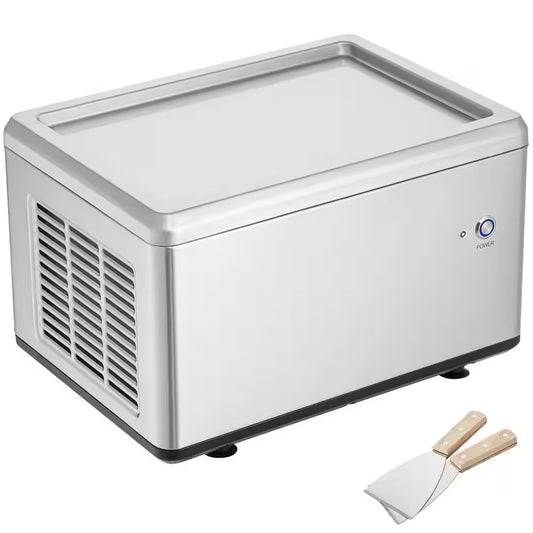 Fried Ice Cream Roll Machine, 12.6 X 8.5In. Stir-Fried Ice Cream Pan, Stainless Steel Rolled Ice Cream Maker, Compressor