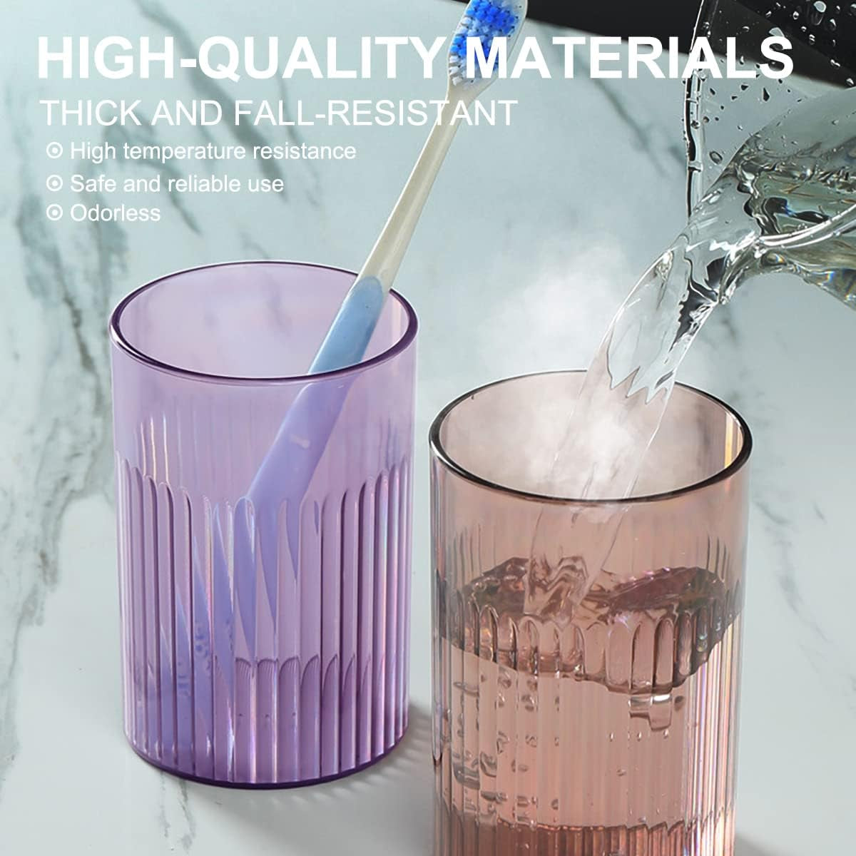 Toothbrush Holders-Couple Toothbrush Holder Wall Mounted Set,Rv Toothbrush Holder,Toothbrush Holder for Bathroom Organizer (2 Cups)