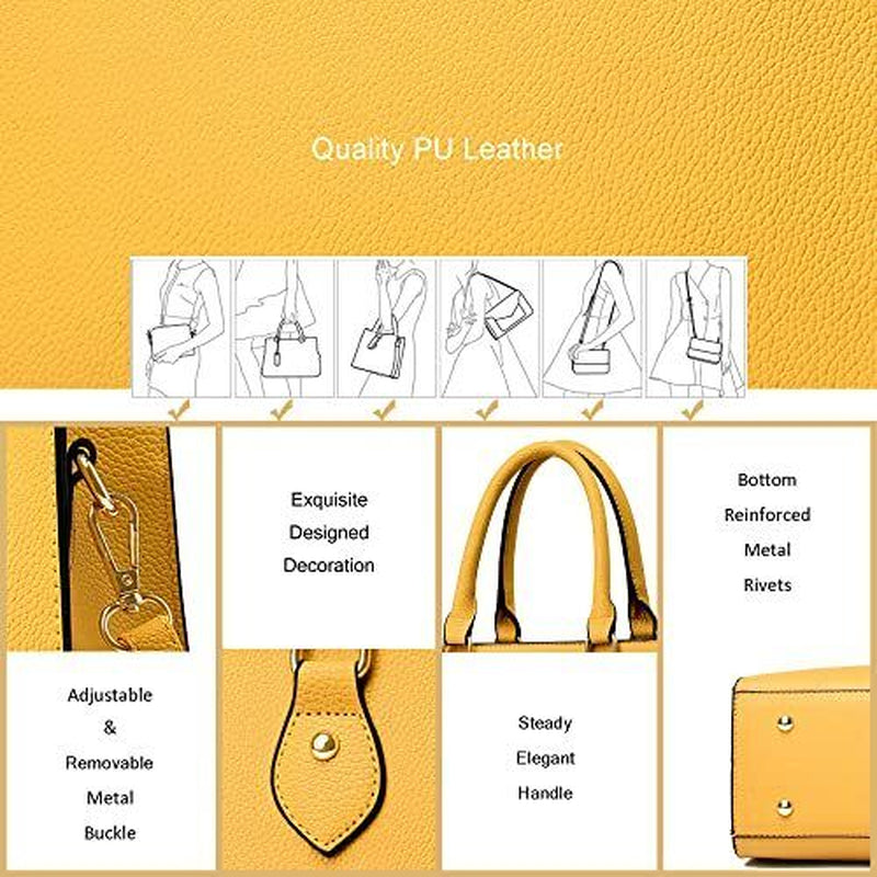 CHICAROUSAL Crossbody Purses and Handbags for Women PU Liz Mustard Yellow