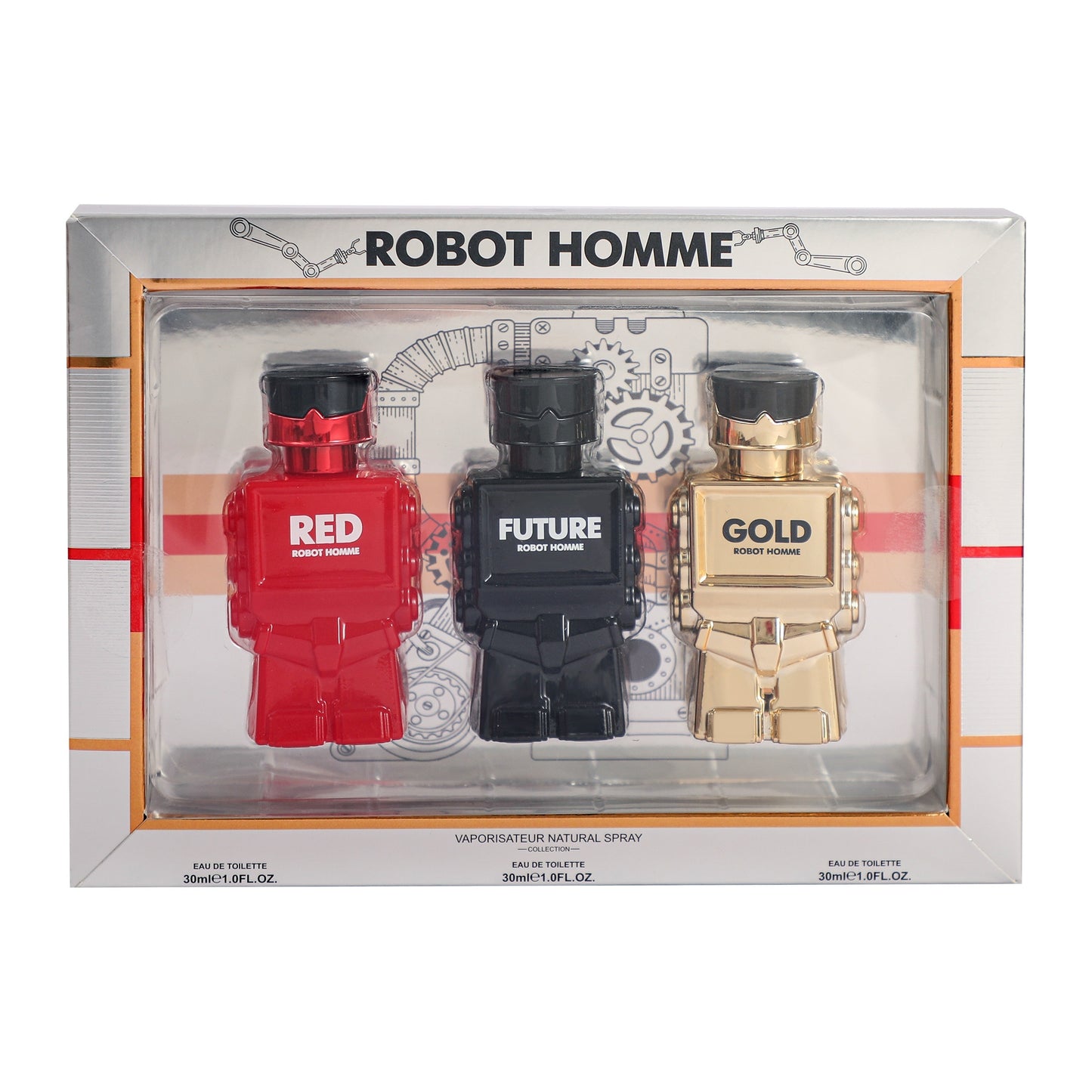 3PCS Robot Perfume Gift Set For Men, Eau De Toilette Spray, Refreshing And Long Lasting Fragrance With Woody Notes Cologne Travel Size For Dating And Daily Life, 90ML 3.04FL.OZ Gift For Men Father's Day Gift