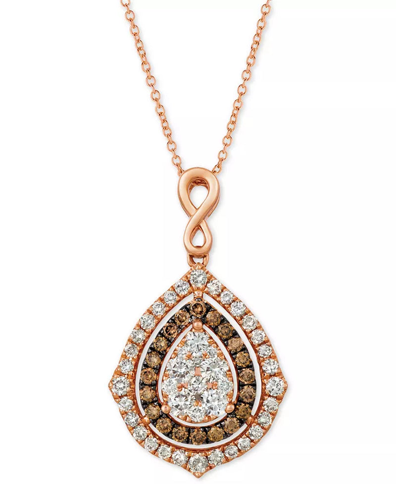 Nude Diamondsâ® & Chocolate Diamondsâ® Fancy 18" Pendant Necklace (1-5/8 Ct. T.W.) in 14K Rose, Yellow or White Gold