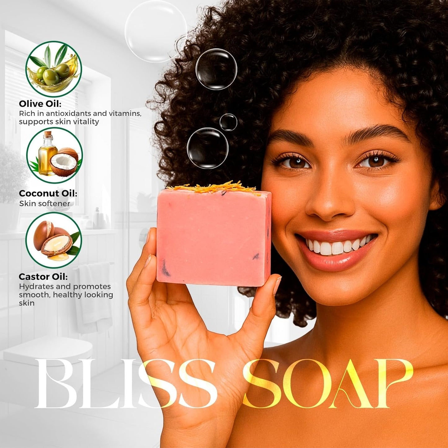 Bliss Lavender and Bergamot Body Soap | Nourishing Skin Care | Handcrafted Soap Bar for Relaxation and Serenity