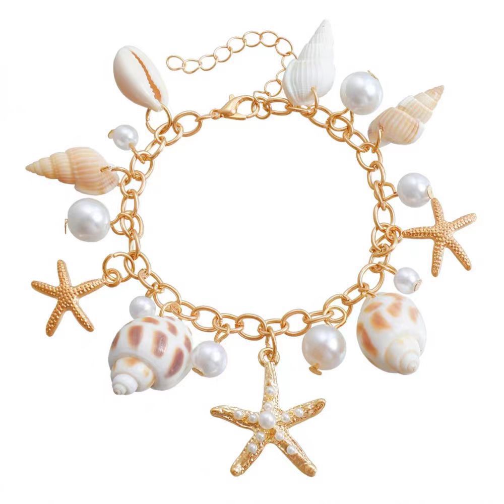 Seaside vacation style, starfish shell tassel style, summer ocean beach, collarbone chain accessory for women