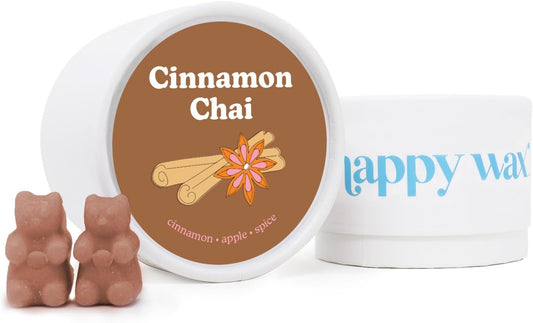 Cinnamon Chai Scented Bear Wax Melts - Natural Strong Fall Scented Infused with Essential Oils - Non Toxic - for Use with Warmers - 4 Oz Tin