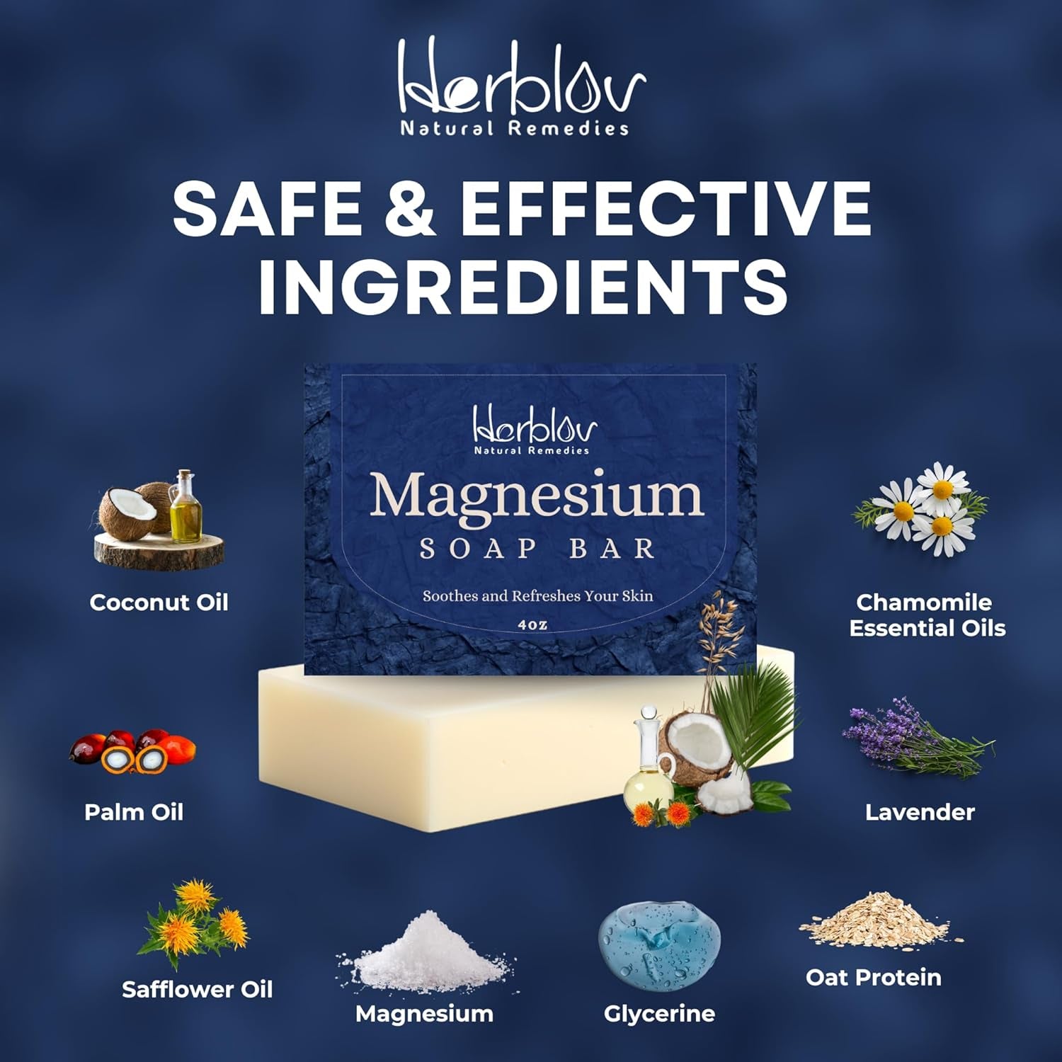 Dead Sea Magnesium Soap Bar – Deep Cleansing, Moisturizing Body Soap for Dry Itchy and All Skin Types – Shower Soap Soothes Muscles and Joints – All-Natural Exfoliating Face and Body Wash Made in USA