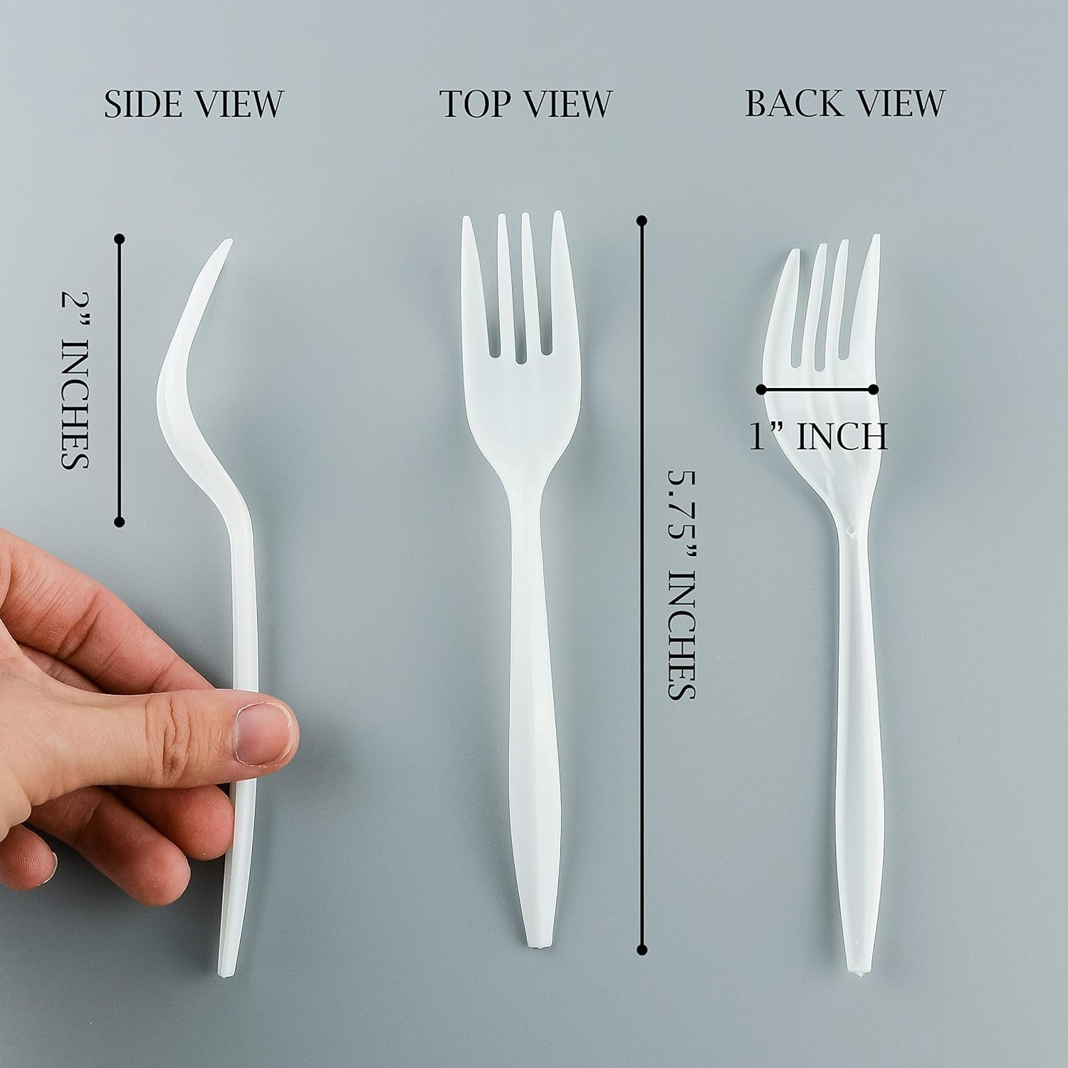 Cutlery Plastic Forks Medium Weight Disposable Silverware (White,1000 Forks)