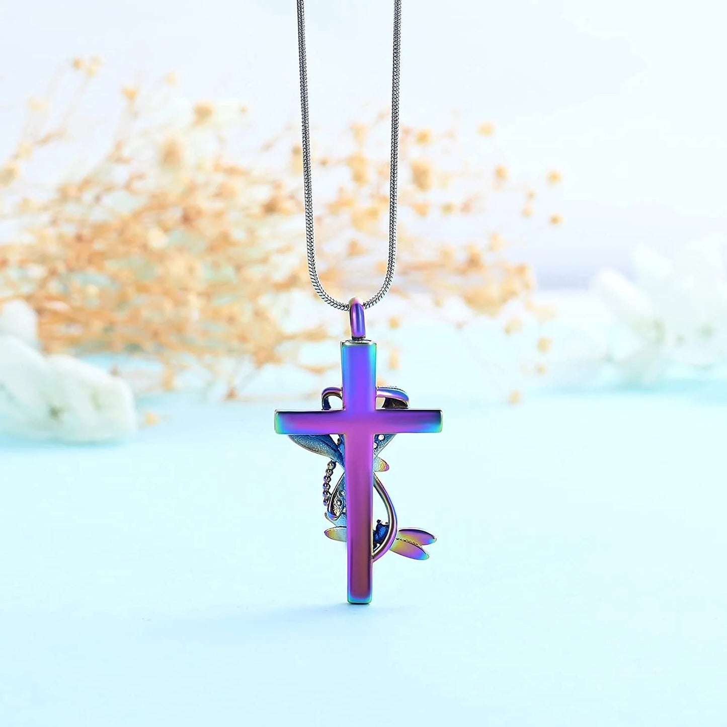 Dragonfly Urn Necklace for Ashes for Men Women Cremation Jewelry Ashes Necklace Pendent for Human Pet Stainless Steel Keepsake Memorial Urn Lockets