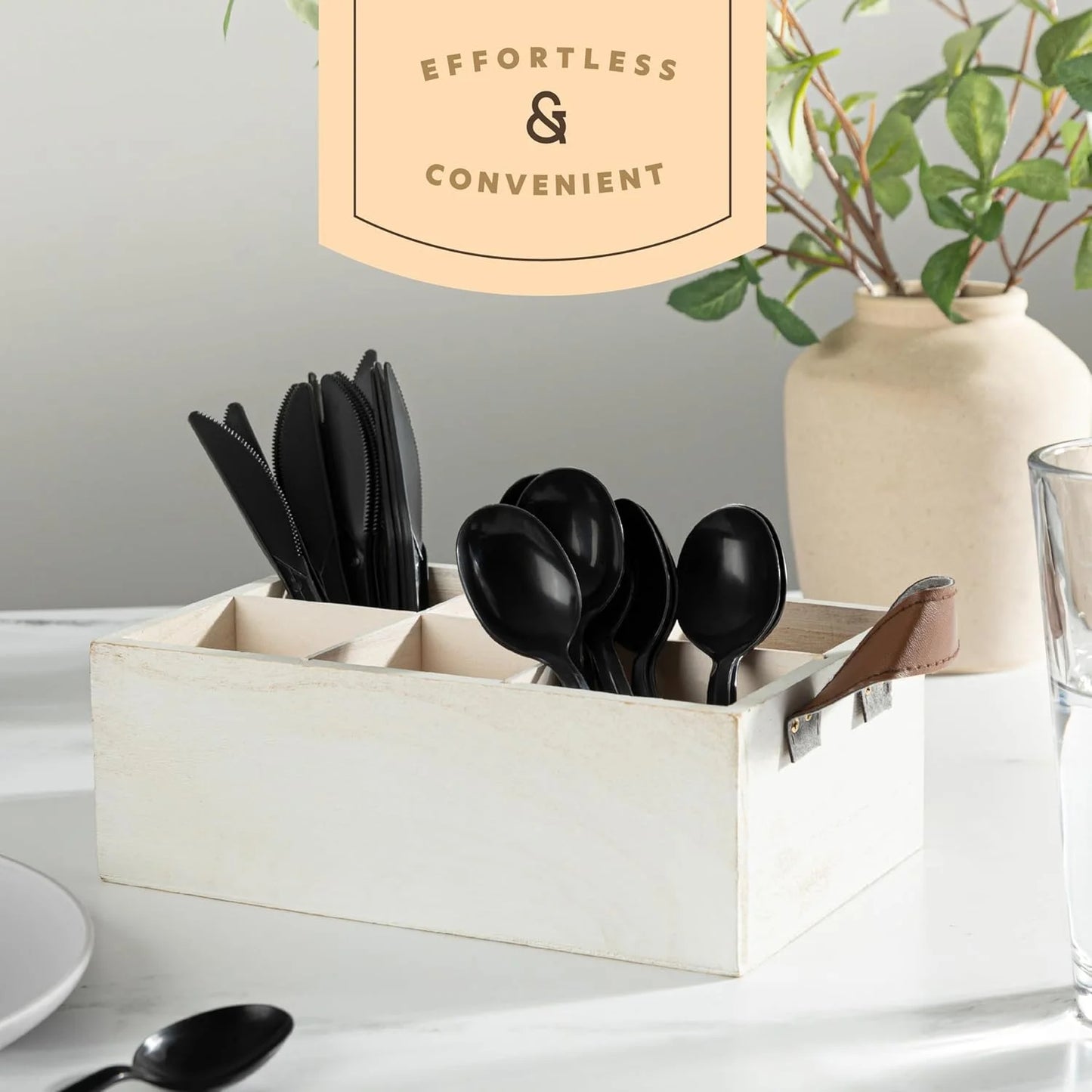 Black Plastic Silverware Soup Spoons Disposable Plastic Utensils, 1000 Pack