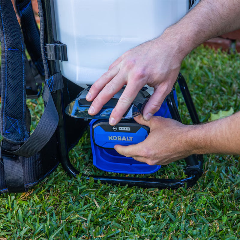 4-Gallon 40-Volt Battery Operated Rubber Hose Plastic Backpack Sprayer with Adjustable Spray