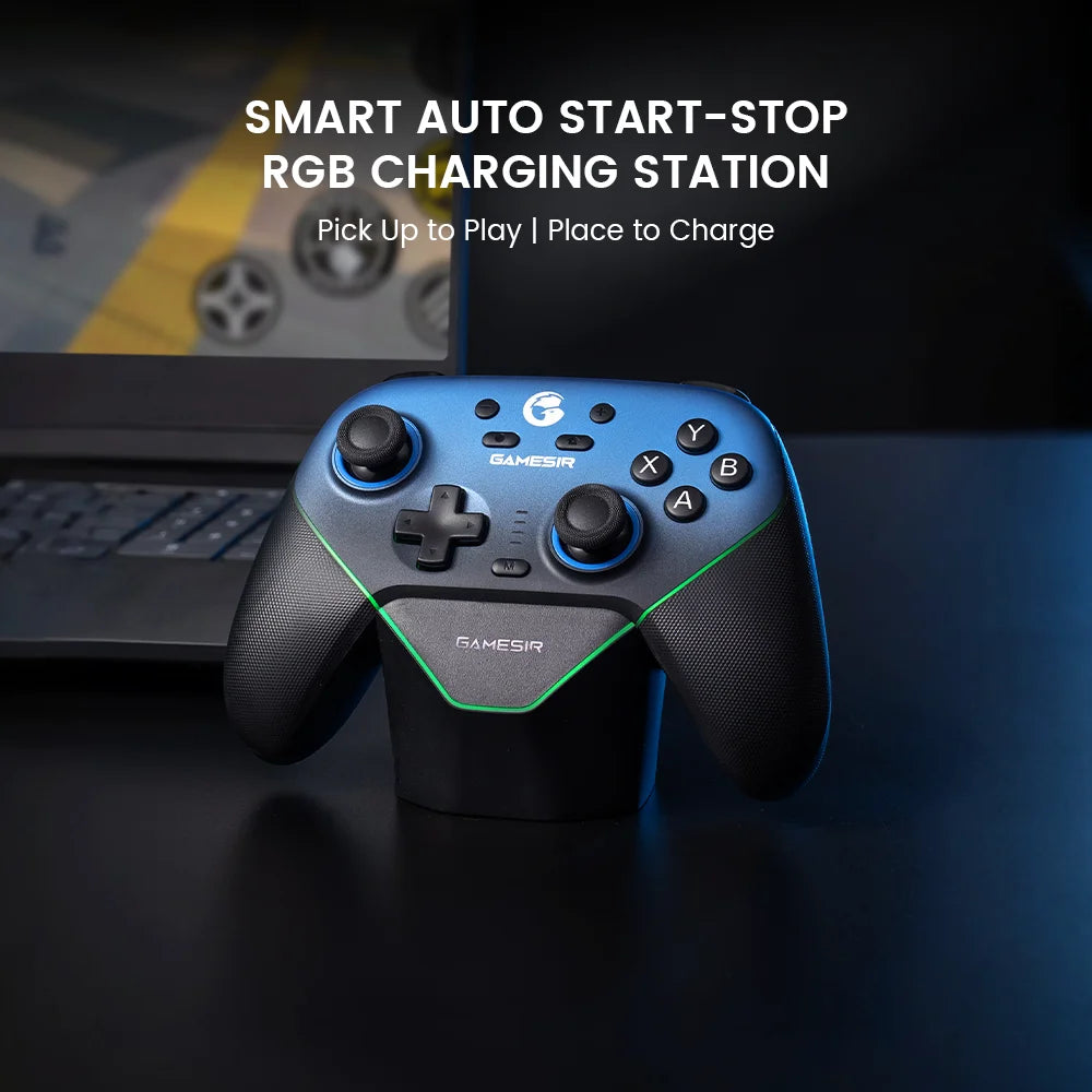 Super Nova Multi-Platform Wireless Gaming Controller for Pc/Switch/Ios/Android with Smart Auto Start-Stop Charging Dock(Whipped Pink Version)