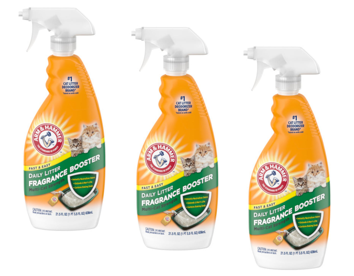 Arm and Hammer Cat Litter Deodorizer Spray, 21.5 Oz - Pack of 3