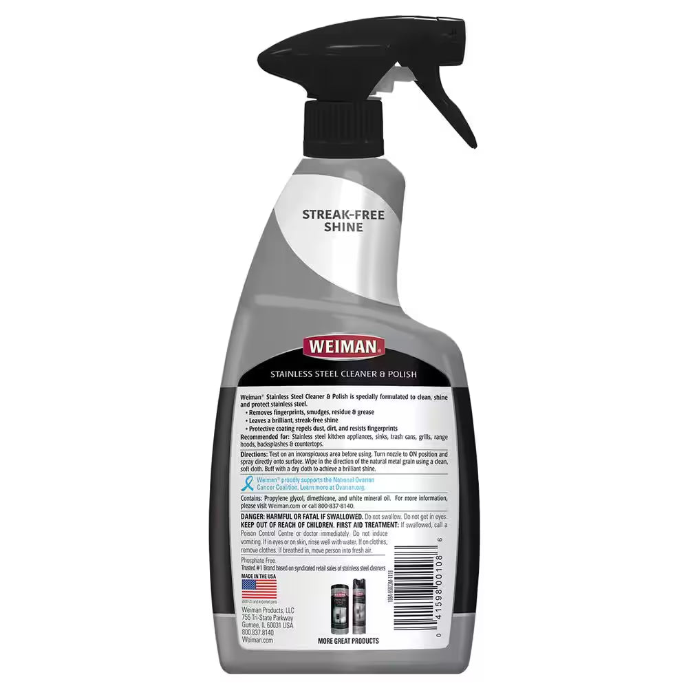 22 Oz. Stovetop Cleaner for Daily Use Spray and 22 Oz. Stainless Steel Cleaner and Polish Spray