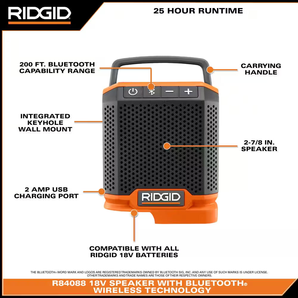 18V Cordless Speaker with Bluetooth Wireless Technology (Tool Only)