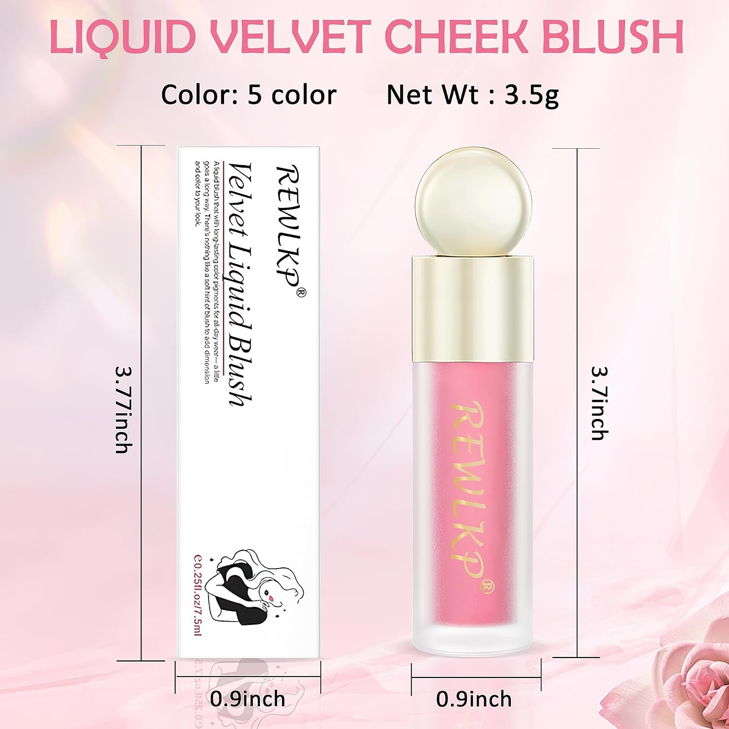 Velvet Liquid Blush - Soft Cream Face Blusher Stick, Natural Long-Wearing Skin Tint Blush - Orange Red