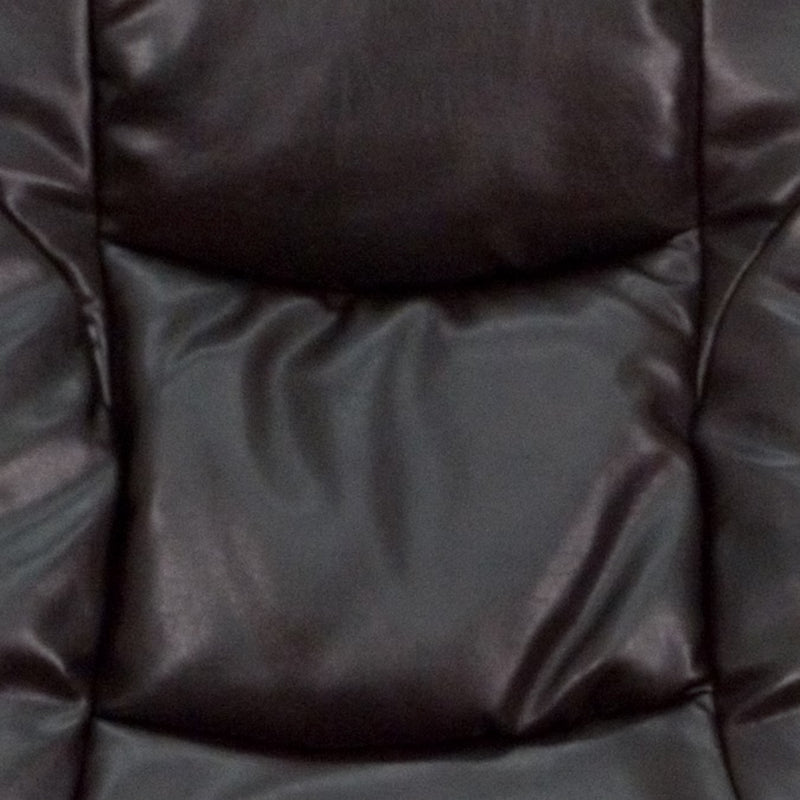 Brown Faux Leather Upholstered Swivel Recliner with Ottoman Set
