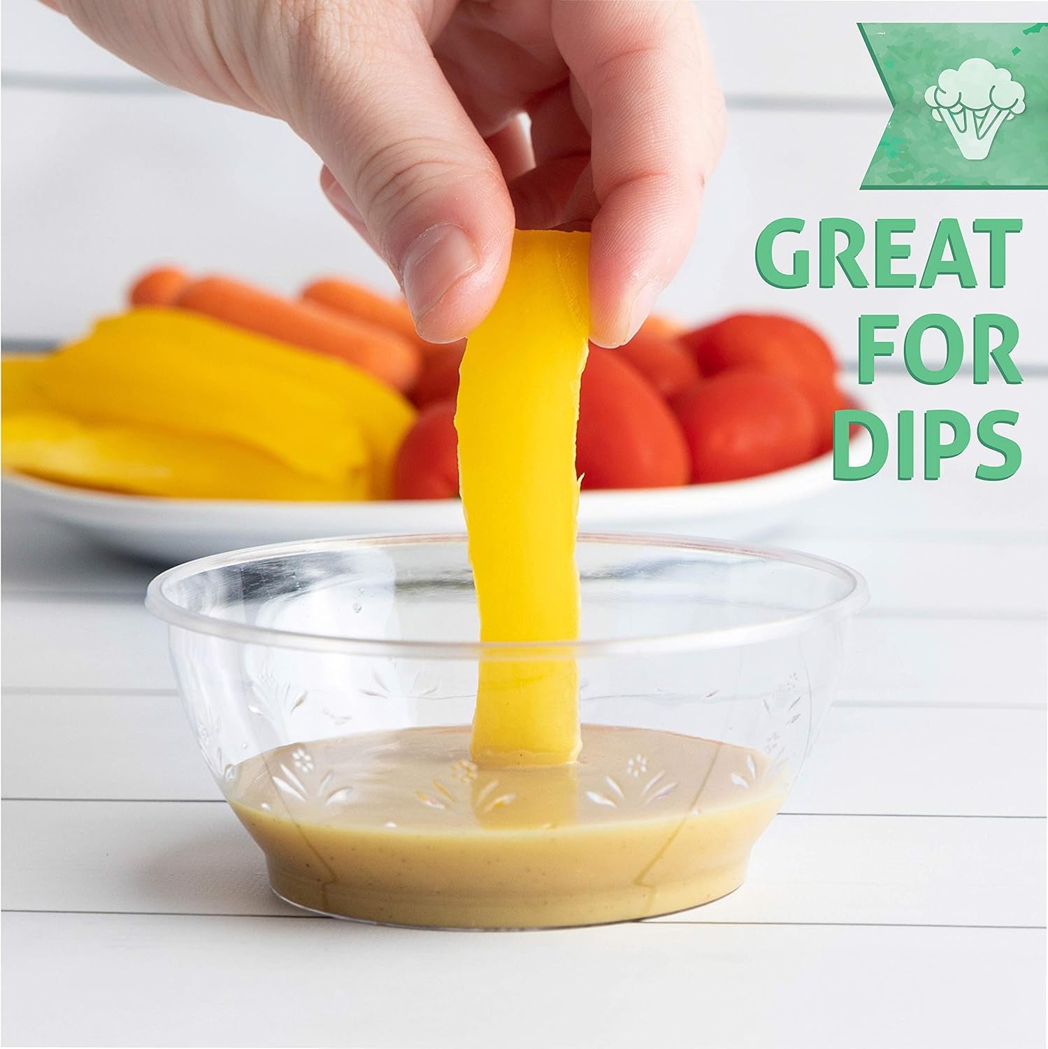 6 Oz Hard Plastic Desert Bowls - Ice Cream Bowls Premium Quality Disposable Clear Bowl Pack of 40