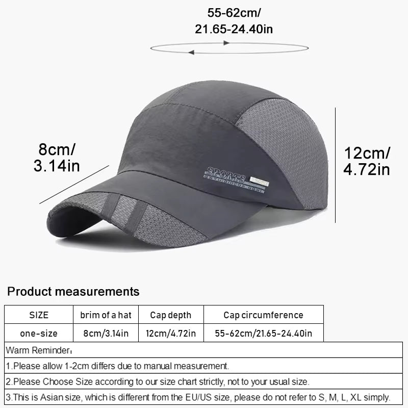 Fashion Breathable Mens and Womens Hip Hop Hats Mesh Neutral Casual Adjustable Baseball Casual Sunshade Fashionable Cap