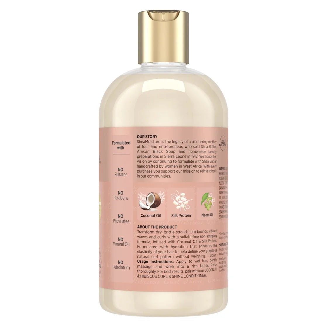 Curl and Shine Coconut Shampoo Coconut & Hibiscus, 13 Fl Oz