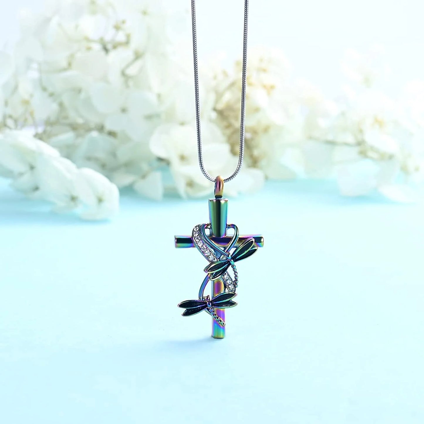 Dragonfly Urn Necklace for Ashes for Men Women Cremation Jewelry Ashes Necklace Pendent for Human Pet Stainless Steel Keepsake Memorial Urn Lockets