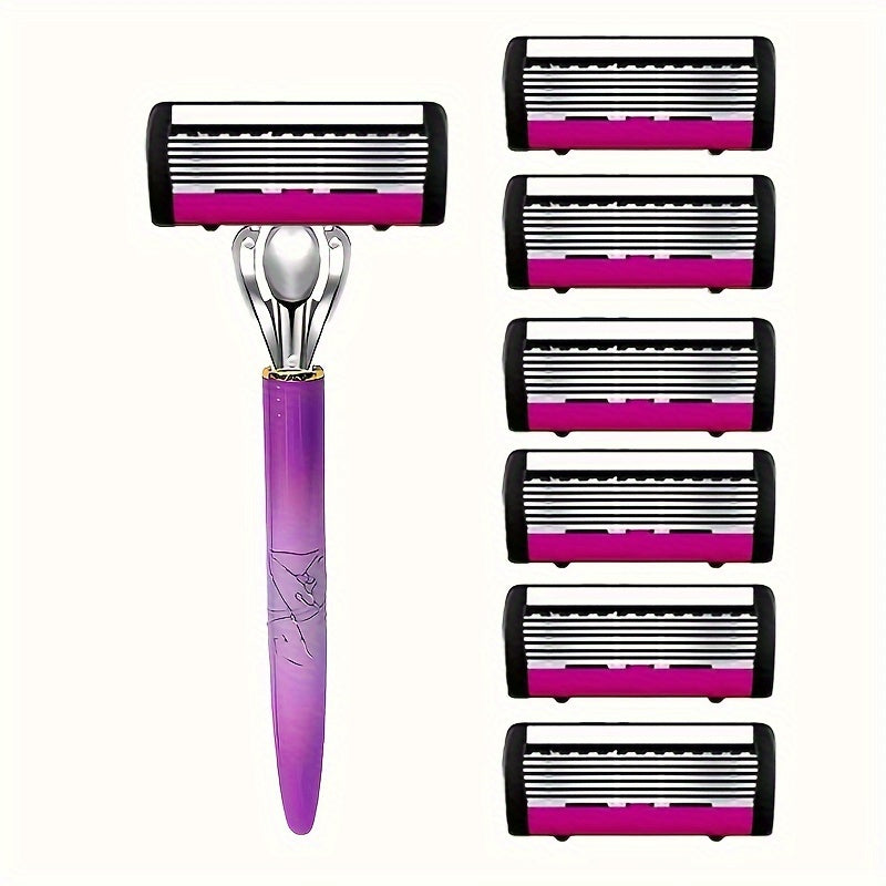 Women's 6-Layer Stainless Steel Blade Razor For Smooth, Close Shave (Compare to Venus)