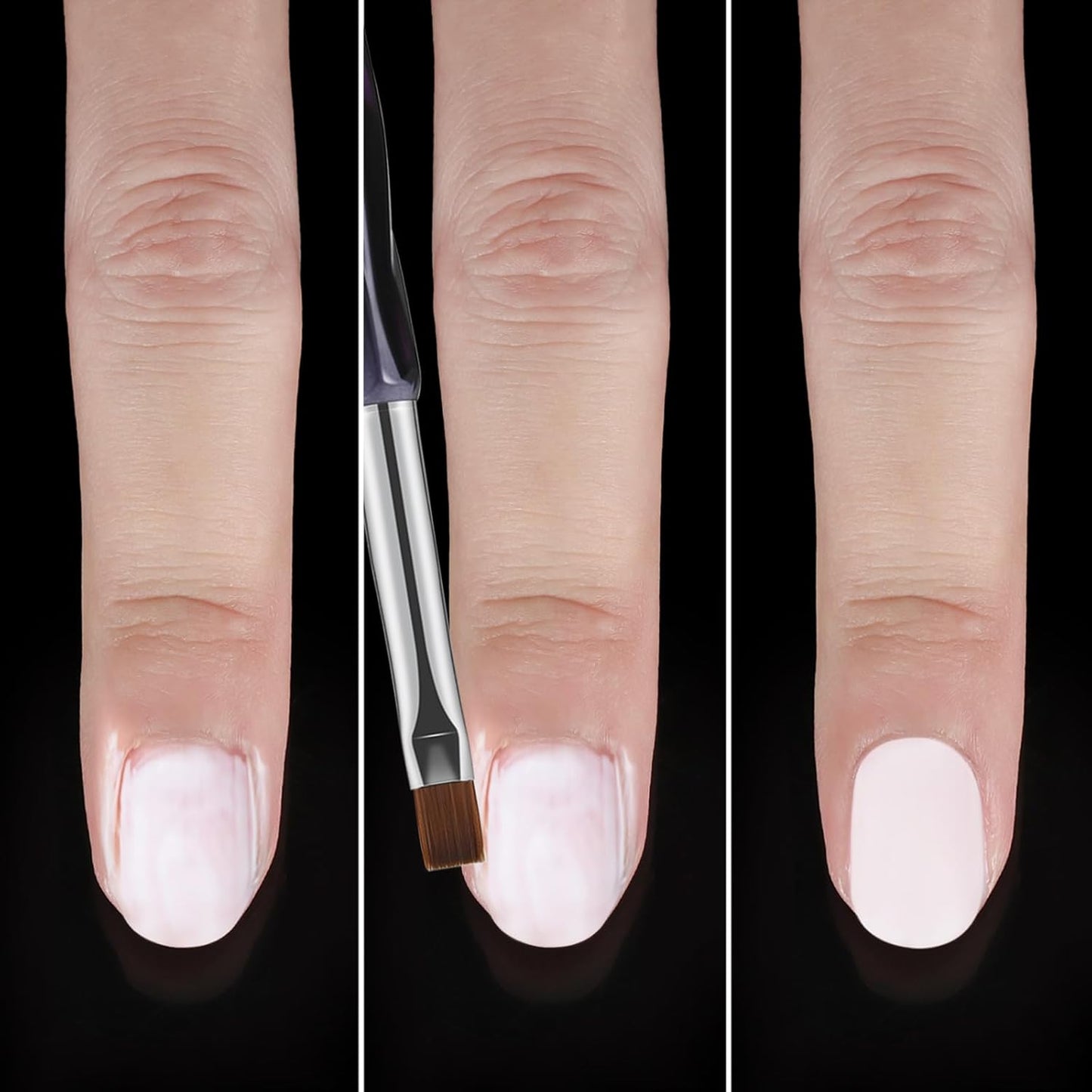 Nail Art Clean up Brushes,3Pcs Nail Brush for Cleaning Polish Mistakes on the Cu