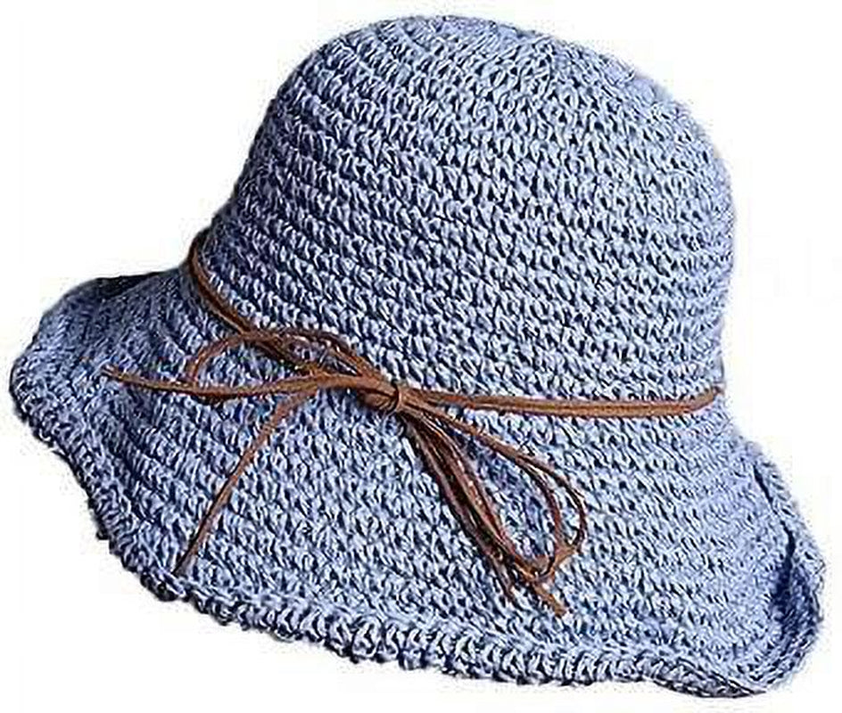 Womens Beach Sun Straw Hat Floppy Straw Sun Hat Travel Foldable Brim Summer Outdoor Sun Visor Hat for Women Girl Summer Outdoor Shade Tied Bow Foldable Hand-Woven,Beige