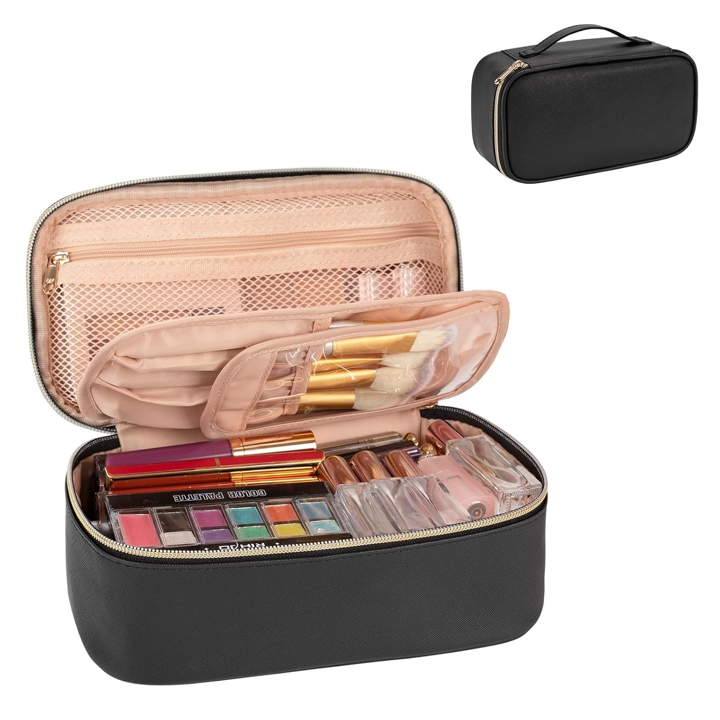 OCHEAL Small Cosmetic Bag,Portable Cute Travel Makeup Bag for Women and Girls Ma