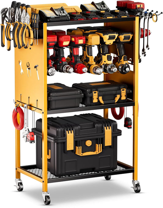 Power Tool Organizer with Wheels - Garage Power Tools Storage Cart, Large Rollin