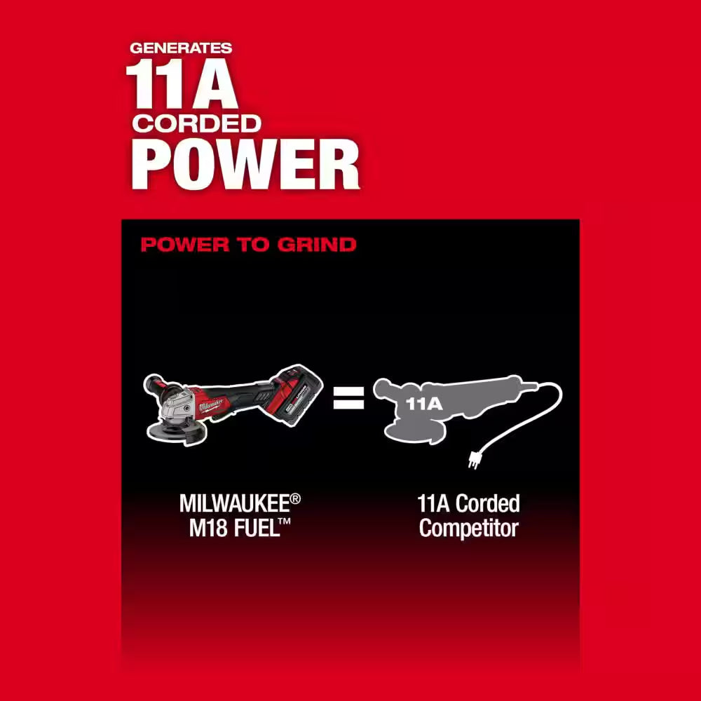 M18 FUEL 18V Lithium-Ion Brushless Cordless 4-1/2 In./5 In. Grinder and Starter Kit W/(1) 5.0 Ah Battery and Charger
