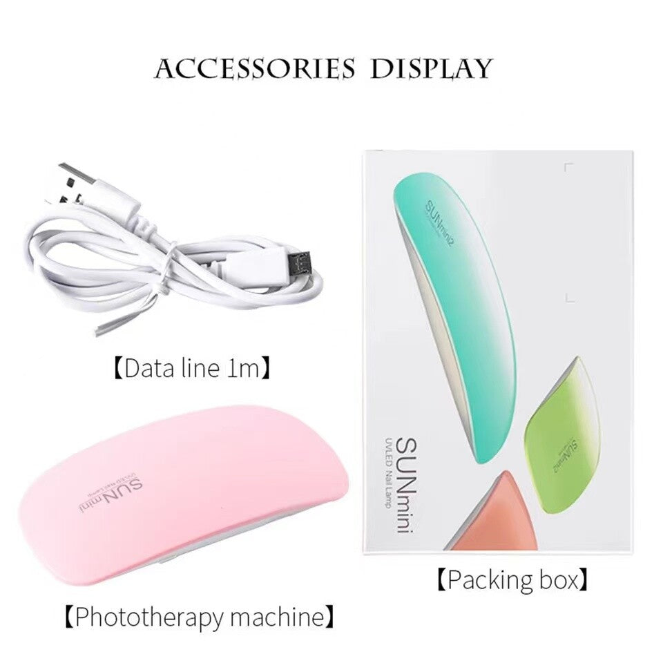 SUN Mini Nails Lamp LED Light Potable UV LED Lamp Nail Dryer Gel Nail 6W US