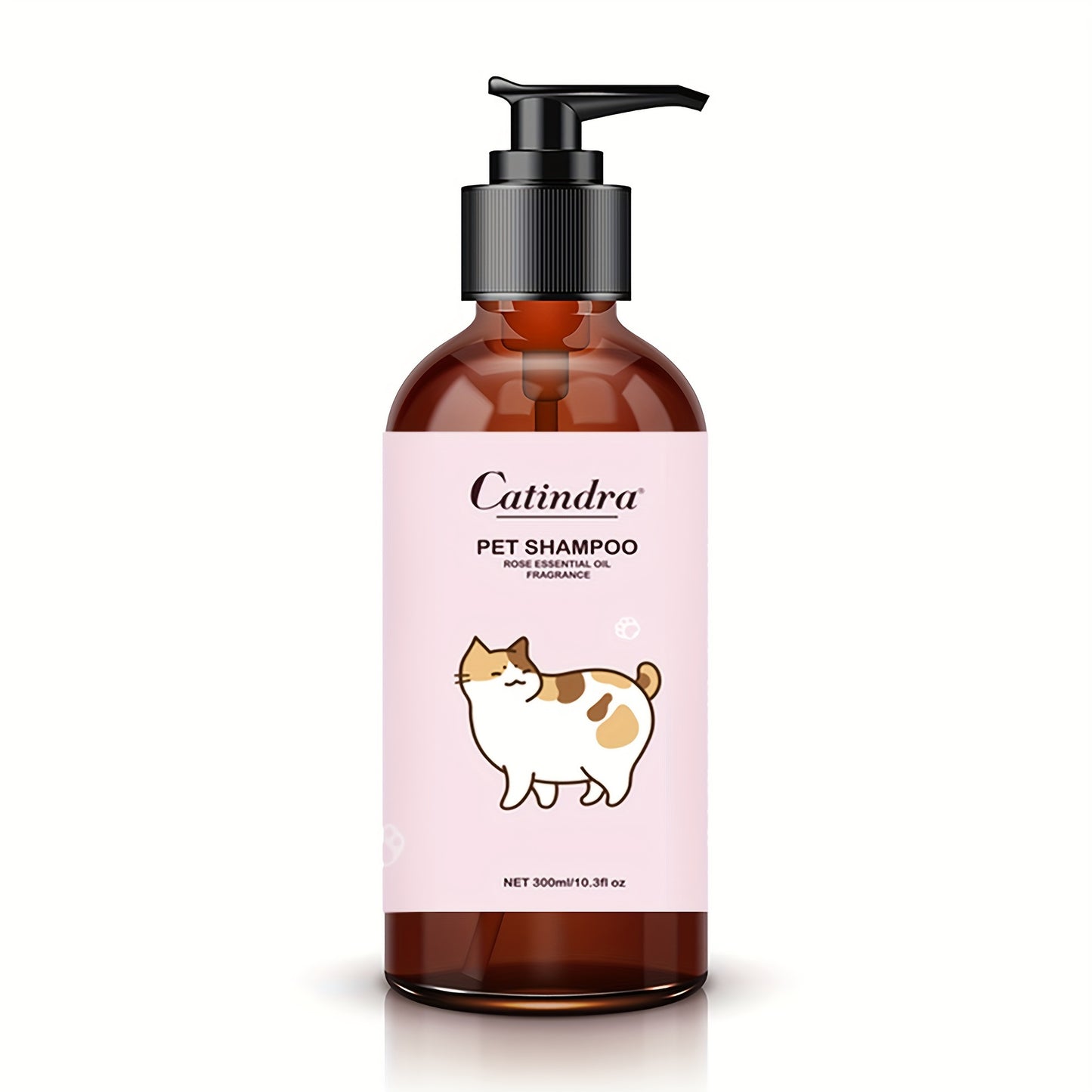 1pc GentleCare Catindra Pet Shampoo - Soothing Rose Essential Oil Fragrance, Tear-Free Formula, Non-Irritating, Odor-Eliminating, Softening Fur Care for Dogs and Cats - 300ml Bottle