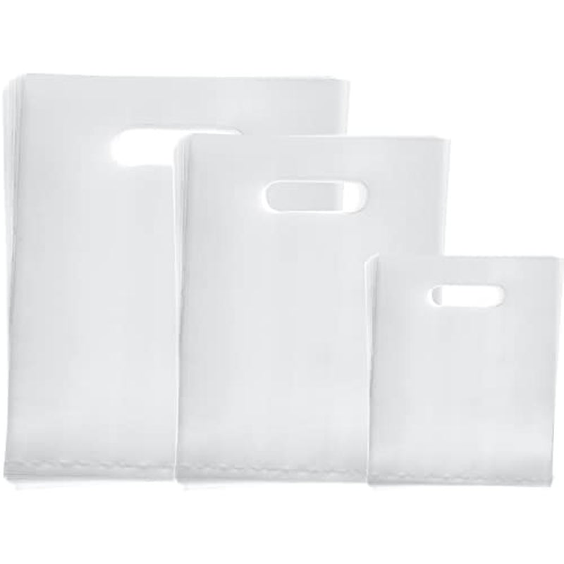 120 Clear Gift Bags with Handles Clear Plastic Bags Merchandise Retail Bags, 6 X
