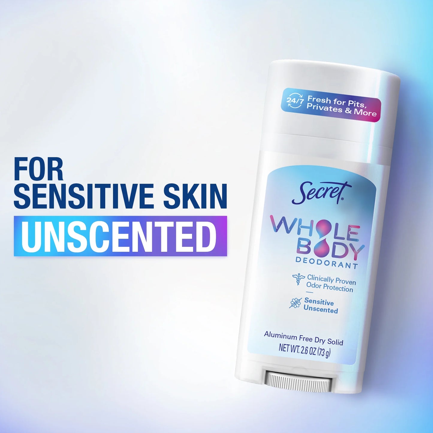 Whole Body Stick Aluminum Free Deodorant for Women Unscented 2.6Oz