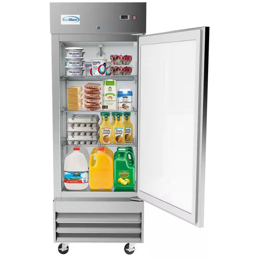 29 In. 19 Cu. Ft. Commercial Single Door Reach in Refrigerator in Stainless Steel