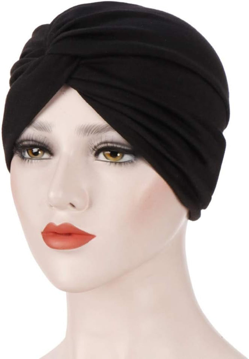 Women'S Cotton Twist Sleep Turban Hat Cancer Chemo Beanies Cap Wrap Pleated Headwear