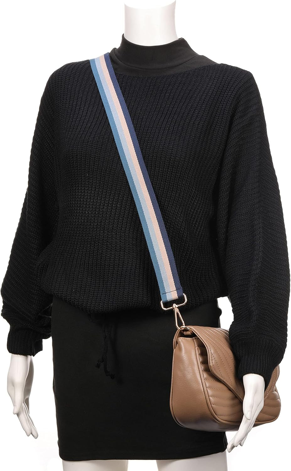 Purse Straps Replacement for Handbag Wide Crossbody Bag Straps Replacement Adjustable Shoulder Luggage Straps (Blue Stripe)