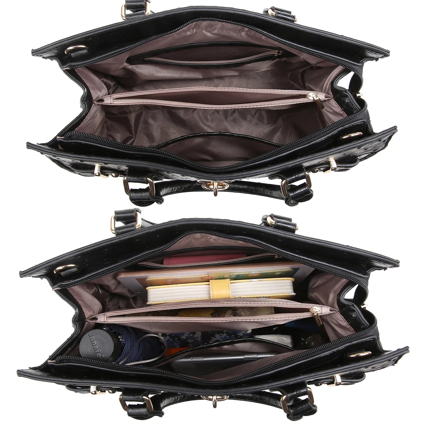 Women Handbags and Purses Ladies Shoulder Bag Top Handle Satchel Tote Work Bag with Matching Clutch