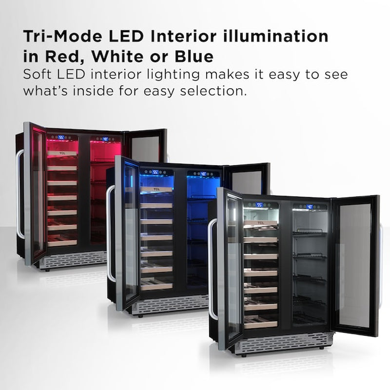 23.4-In W 20 -Bottles Stainless Steel Dual Zone Cooling Built-In/Freestanding Indoor Wine Cooler