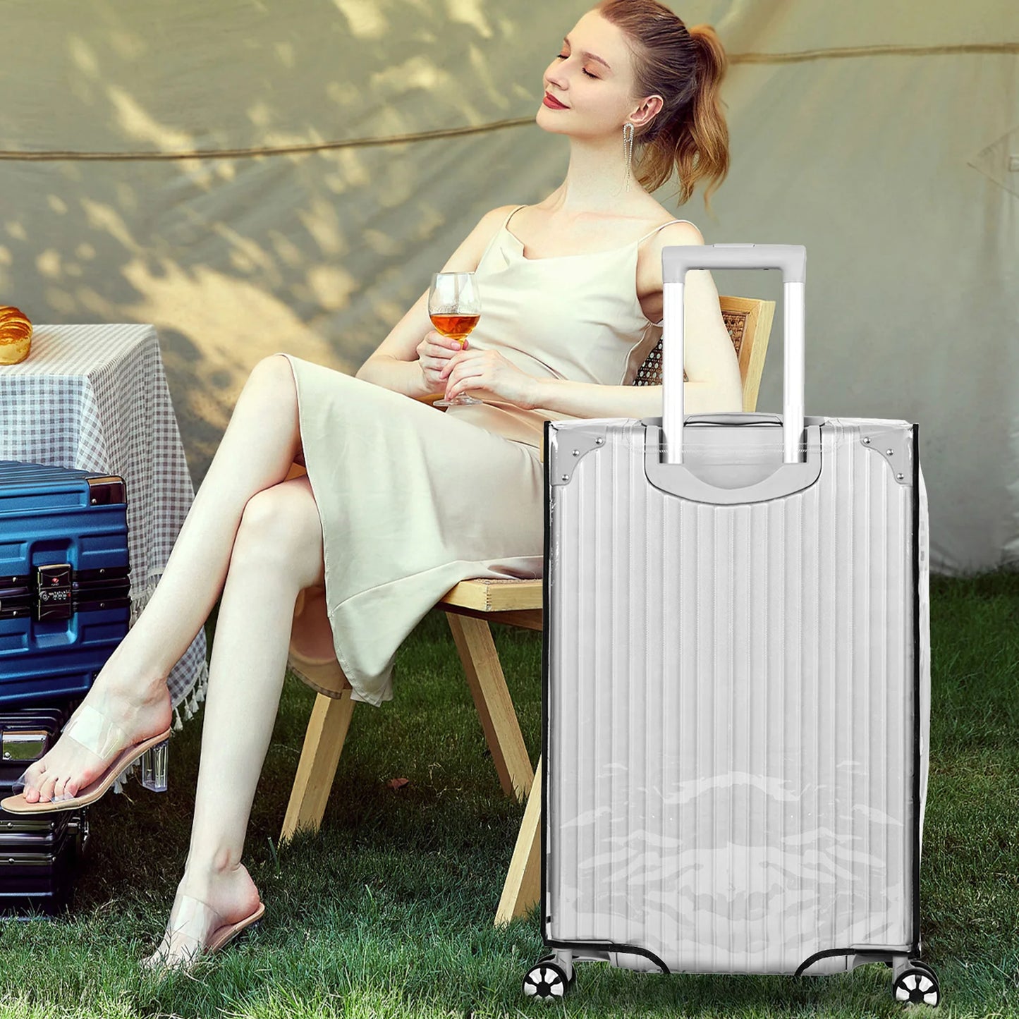 3Pcs/Set Luggage Cover Clear PVC Suitcase Covers Protector Suitcase Cover for 20 24 28 Inch Luggage for Luggage Travelling