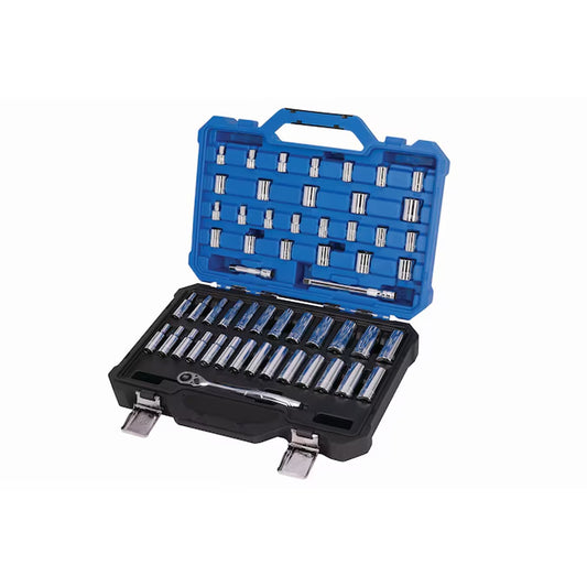 55 -Piece Standard (SAE) and Metric Mechanics Tool Set with Hard Case