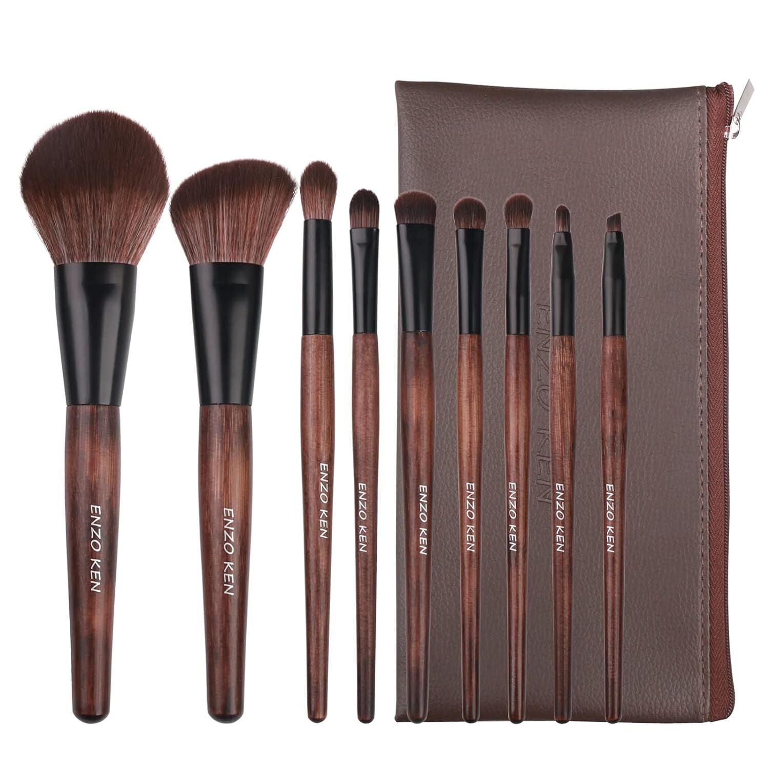 Brushes Set Professional, Sable Makeup Brush Set with Case by Luxury ENZO KEN