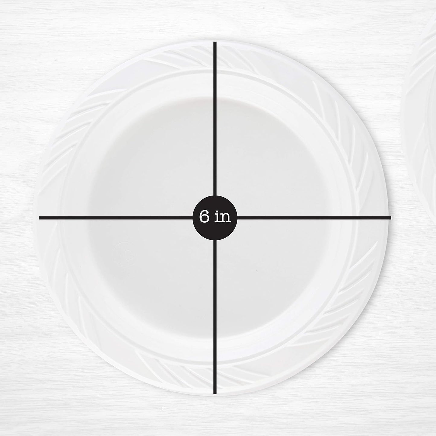 400 Count Disposable 6 Inch White Plastic Dessert Plates