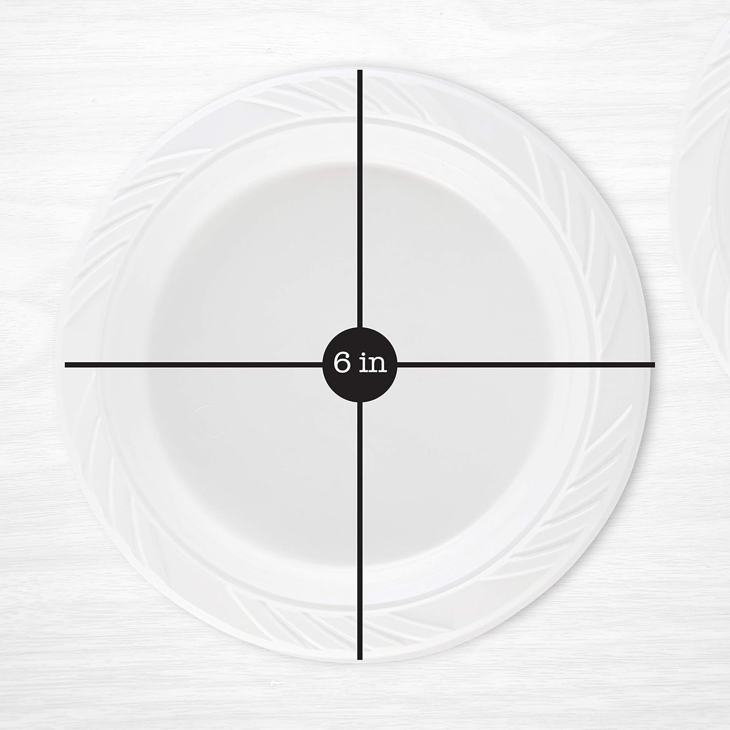 400 Count Disposable 6 Inch White Plastic Dessert Plates