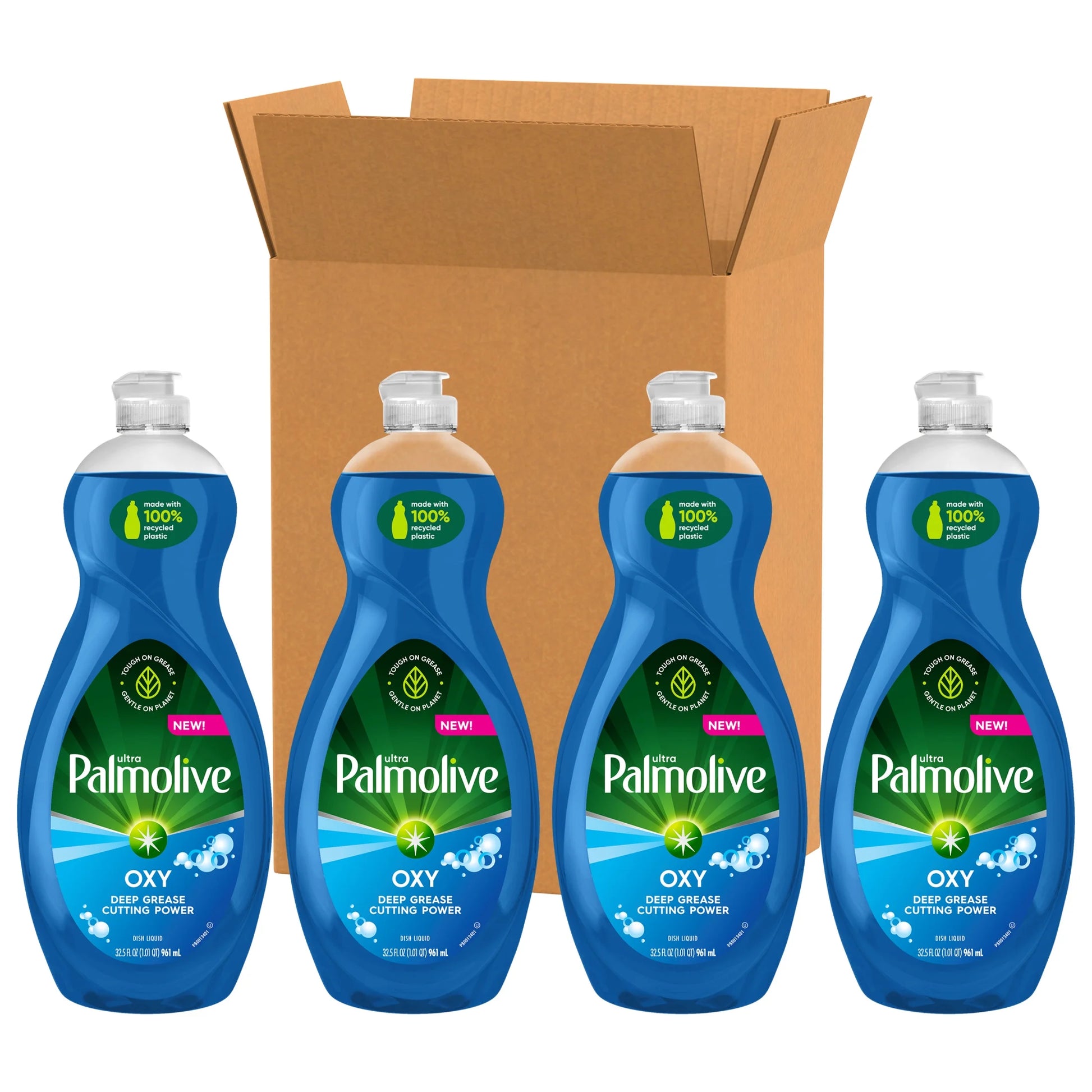Ultra Liquid Dish Soap, Oxy Power Degreaser, 32.5 Fluid Ounce Bottle, 4 Pack