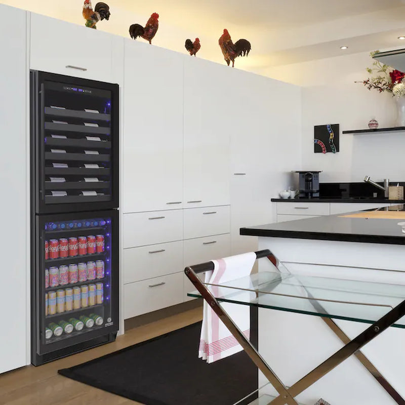 23.94-In W 98 -Bottles Black Dual Zone Cooling Built-In/Freestanding Indoor Wine Cooler