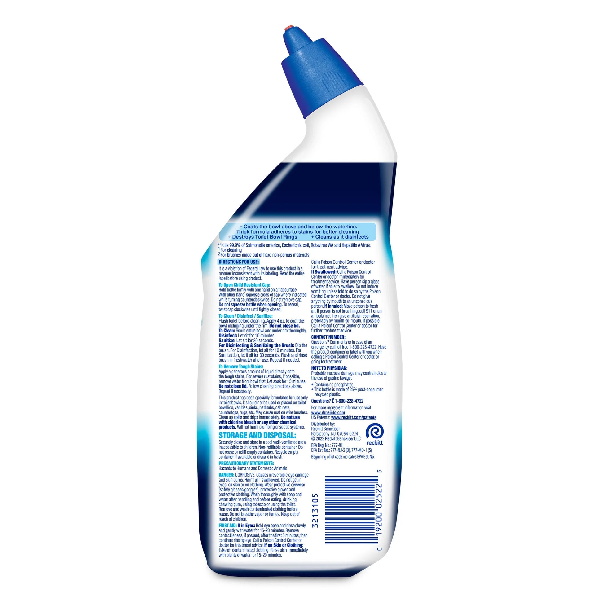 Power Toilet Bowl Cleaner Gel, Cleaning, Disinfecting and Stain Removal, 24 Oz, Pack of 2