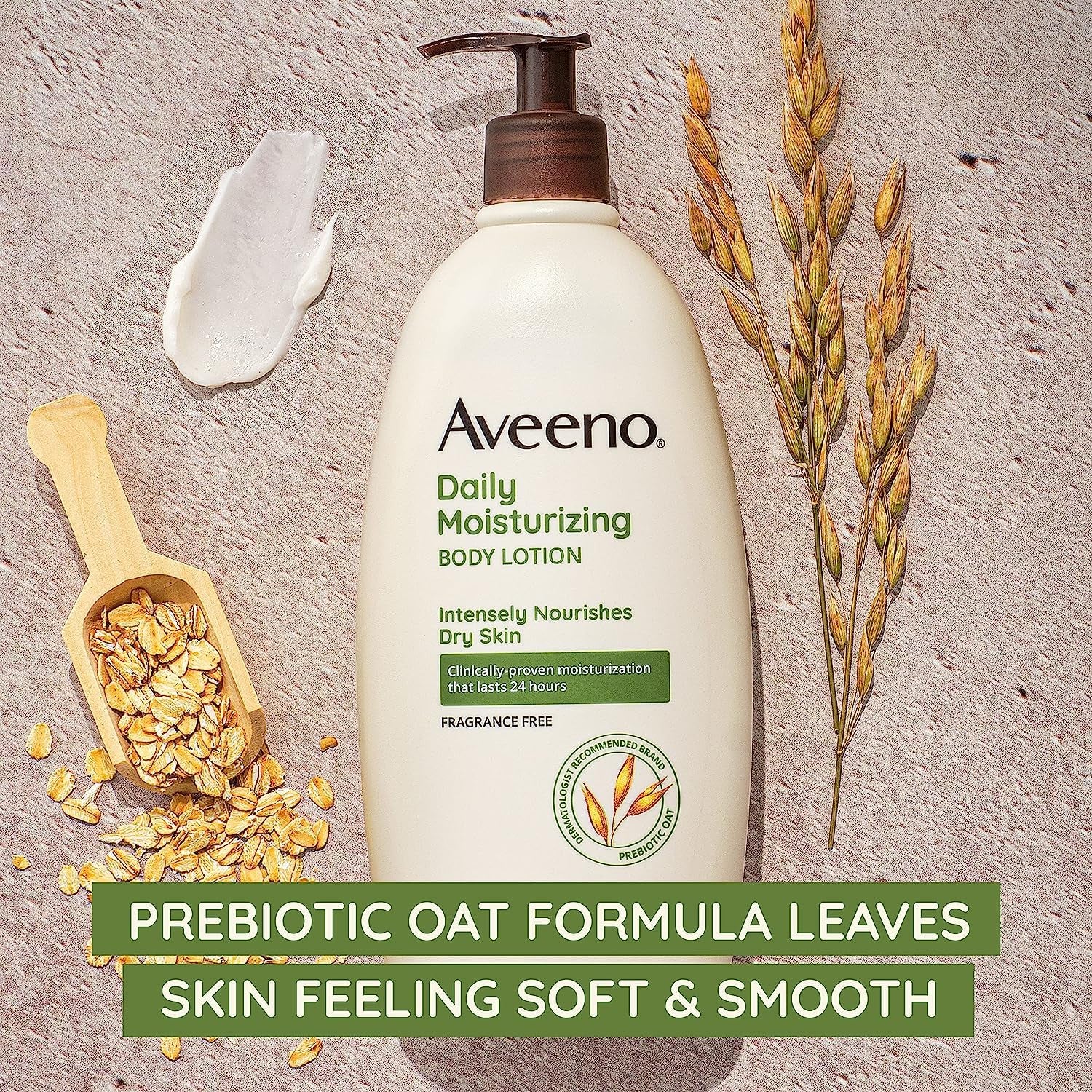 Daily Moisturizing Body Lotion for Dry Skin with Prebiotic Oat, Fragrance & Paraben Free, Non-Greasy, Non-Comedogenic, for Sensitive Skin & 48-Hour Moisturizer 18 Fl Oz