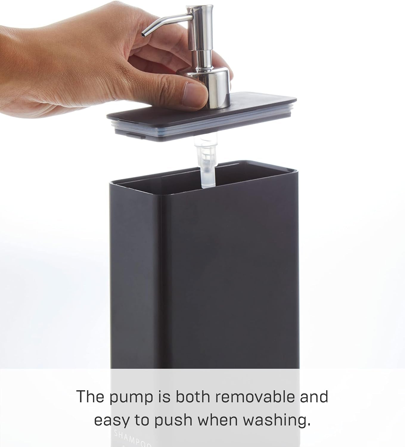 Tower Body Soap Dispenser Black Rectangular