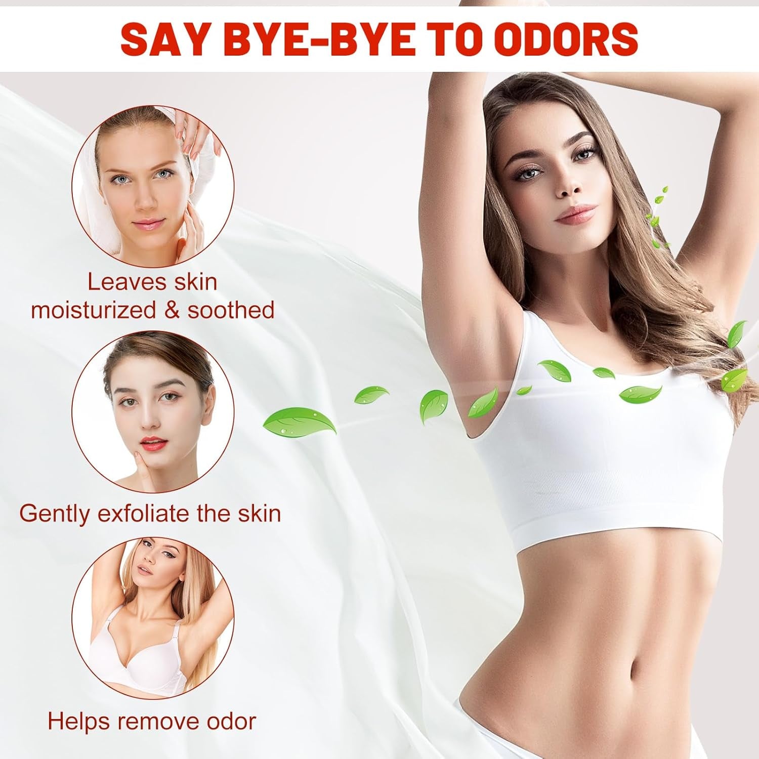 3Pack Natural Persimmon Soap Bar for Body Odor Control, Organic Deodorant Body P