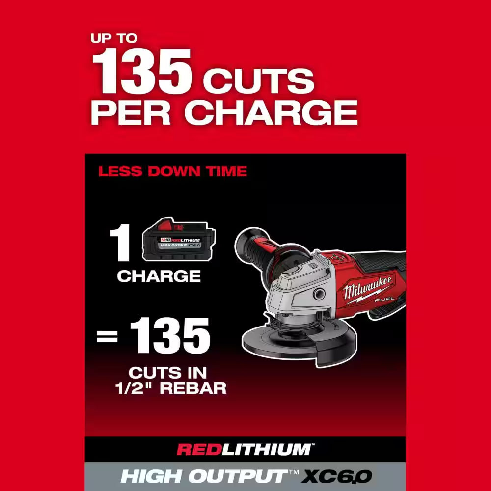 M18 FUEL 18V Lithium-Ion Brushless Cordless 4-1/2 In./5 In. Grinder and Starter Kit W/(1) 5.0 Ah Battery and Charger